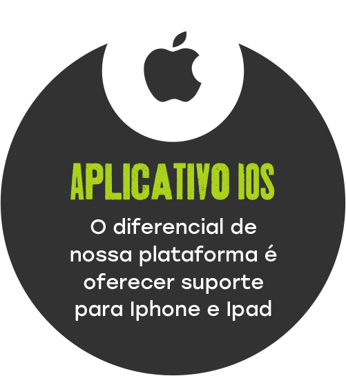 Aplicativo IOS. O diferencial de nossa plataforma é oferecer suporte para Iphone e Ipad.